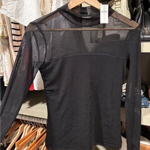Banana Republic Black Fitted Long Sleeve Blouse